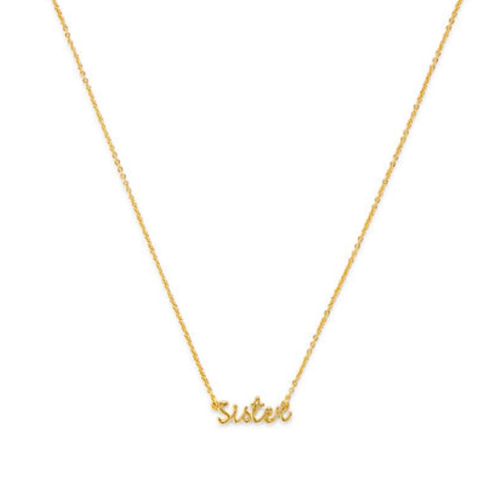 New - Sophie Harper "Sister" Pendant Necklace - Gold - Beautifully Designed